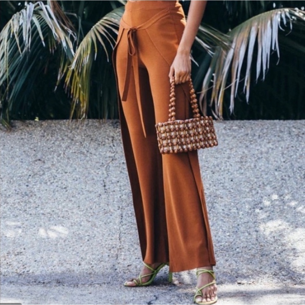 Cult Gaia brown Abigail pants